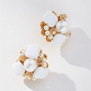 Anthropologie Mixed Crystal and Pearl Earrings
